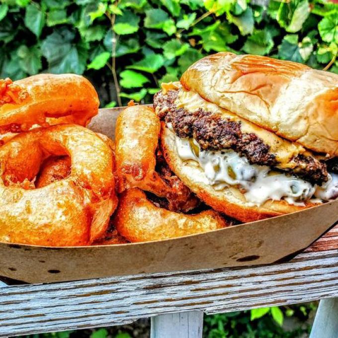 An olive burger, a culinary staple of Lansing, Michigan An olive burger, a culinary staple of Lansing, Michigan