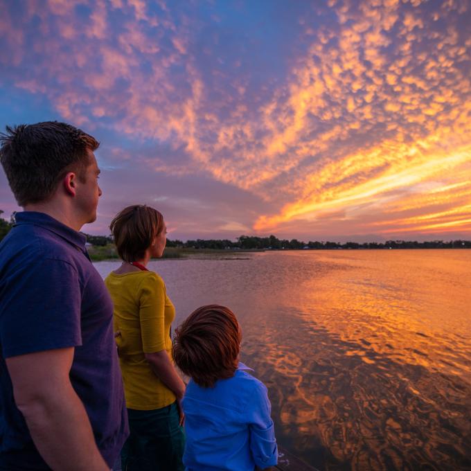 A waterfront sunset over Winter Haven, Florida A waterfront sunset over Winter Haven, Florida