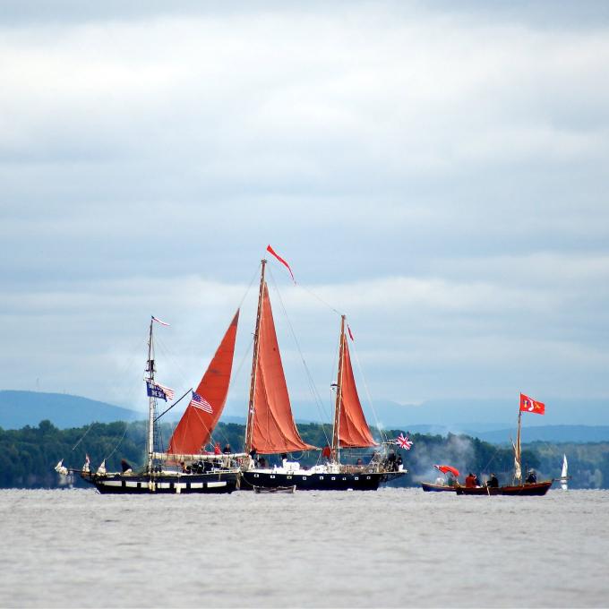 Naval ships reenact the Battle of Plattsburgh, New York Naval ships reenact the Battle of Plattsburgh, New York