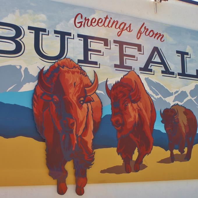 A colorful mural in Buffalo, Wyoming A colorful mural in Buffalo, Wyoming