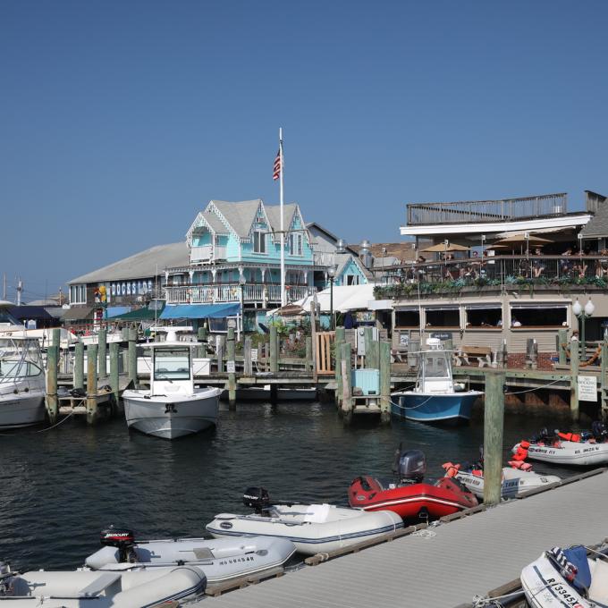 Watercraft docked in Oak Bluffs Marina Watercraft docked in Oak Bluffs Marina
