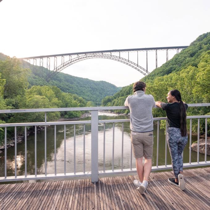 Overlooking the New River at New River Gorge National Park & Preserve near Fayetteville, West Virginia Overlooking the New River at New River Gorge National Park & Preserve near Fayetteville, West Virginia