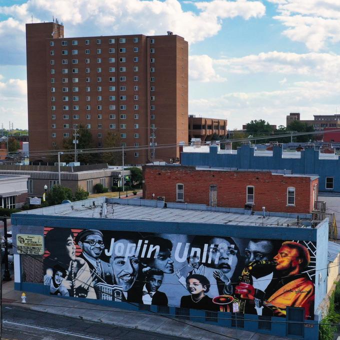 The Joplin Uplift Mural by artist Alexander Austin in downtown Joplin, Missouri The Joplin Uplift Mural by artist Alexander Austin in downtown Joplin, Missouri