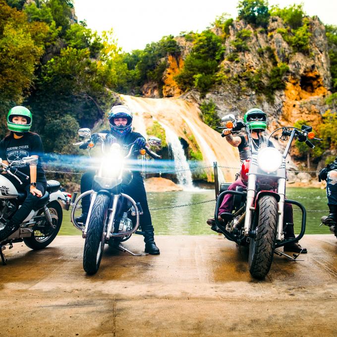 Members of The Litas at Turner Falls Park in Oklahoma