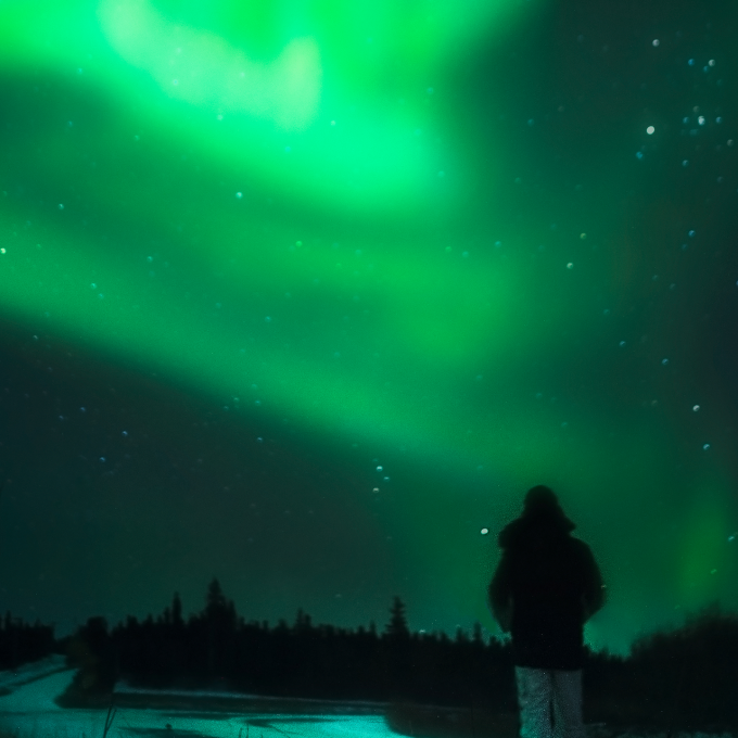 Viewing the Northern Lights near Fairbanks, Alaska
