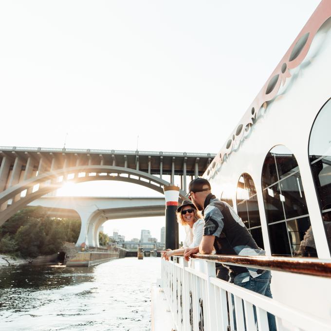 Enjoying a boat ride in Prairie du Chien, Wisconsin 