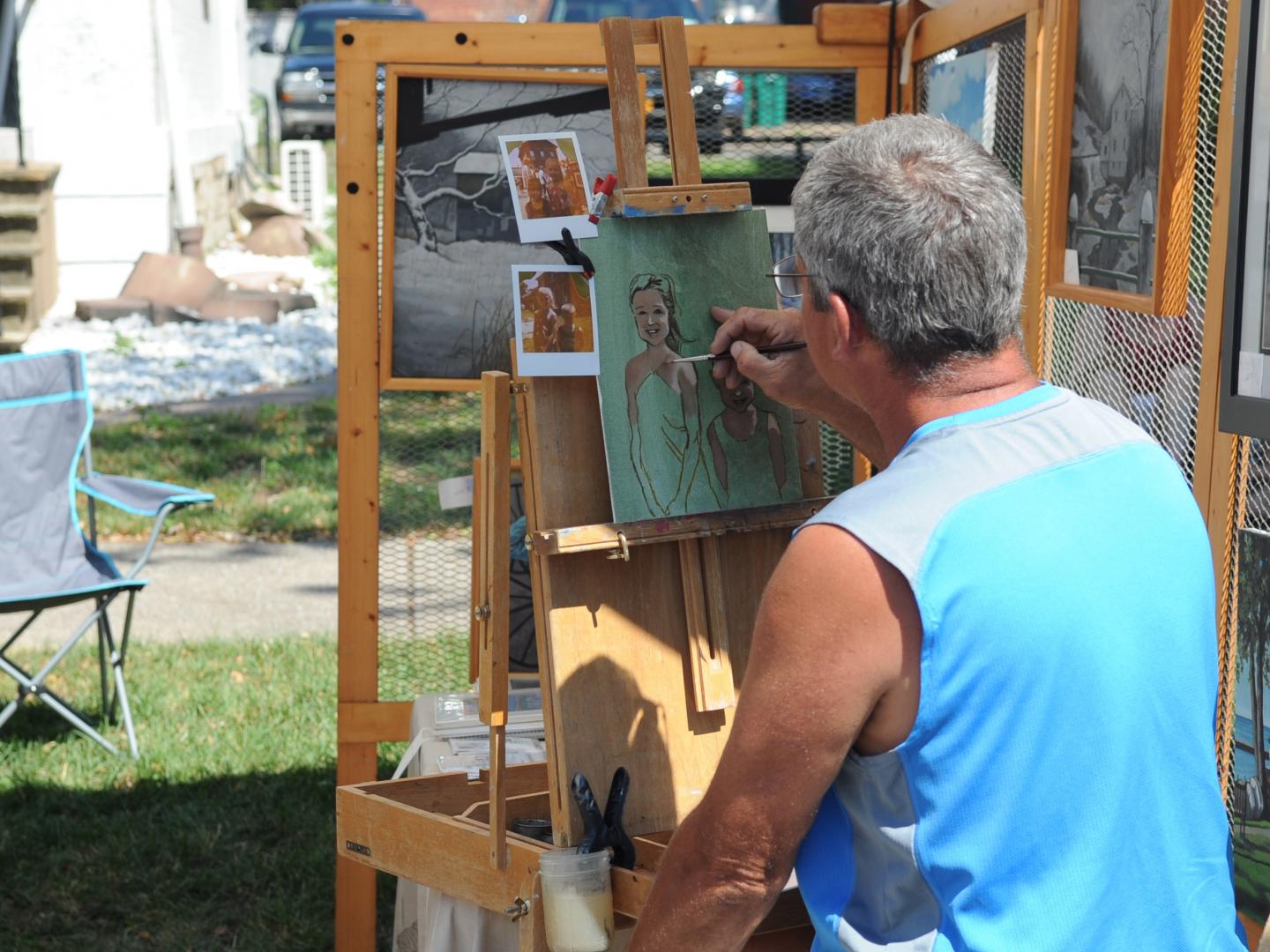 Ein Maler auf dem Allentown Art Festival Ein Maler auf dem Allentown Art Festival