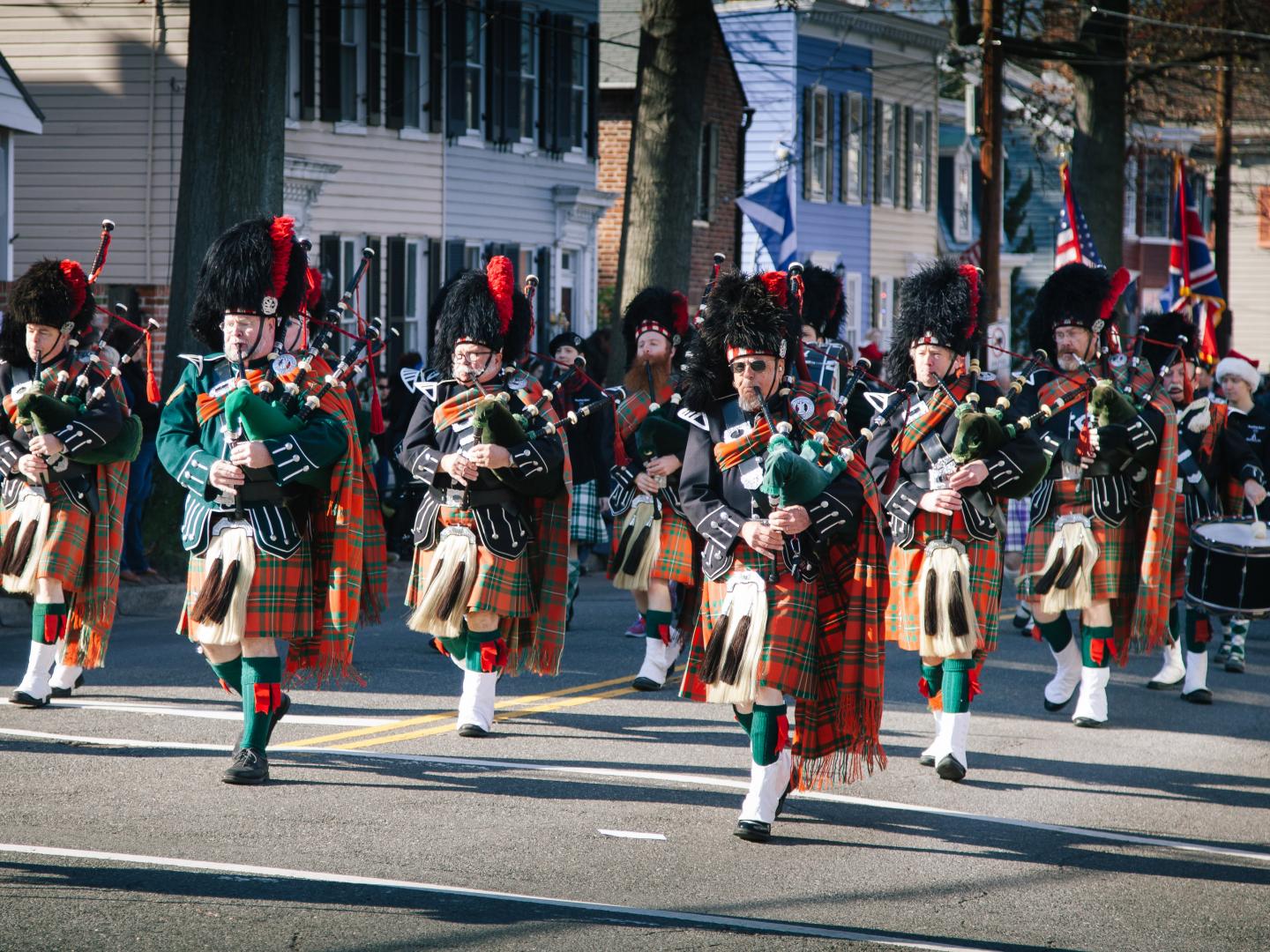 Dudelsack-Parade beim Scottish Walk Weekend Holiday Festival in Alexandria Dudelsack-Parade beim Scottish Walk Weekend Holiday Festival in Alexandria