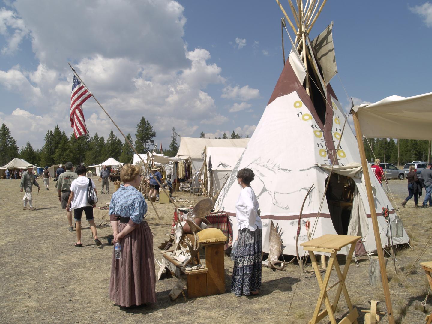 Vendors at the Smokin' Waters Mountain Man Rendezvous in West Yellowstone, Montana Vendors at the Smokin' Waters Mountain Man Rendezvous in West Yellowstone, Montana