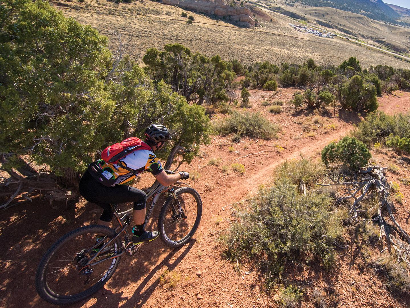 Biking trails during the Jurassic Classic Mountain Bike Festival in Lander, Wyoming Biking trails during the Jurassic Classic Mountain Bike Festival in Lander, Wyoming