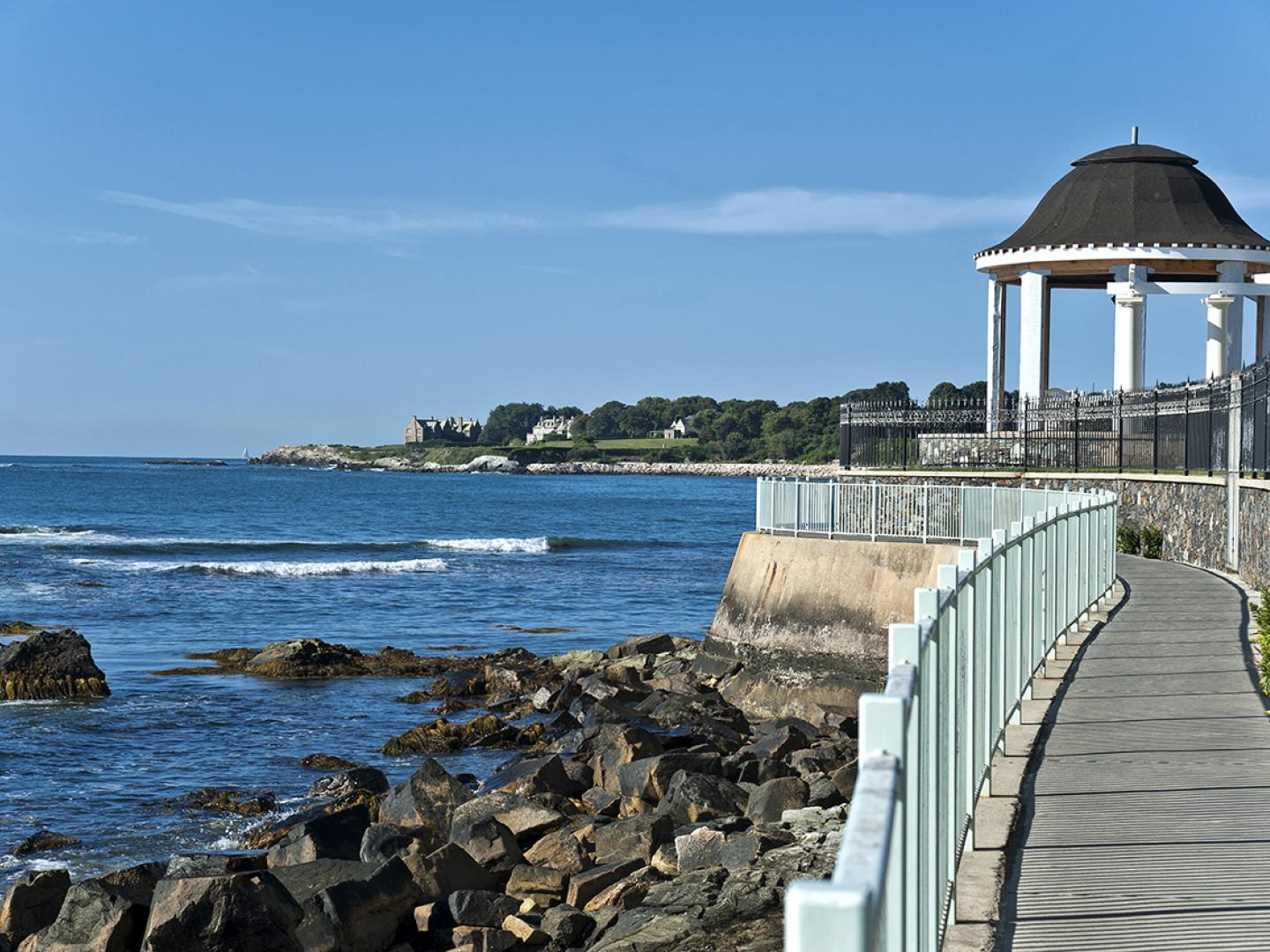 Cliff Walk winds along the shore and mansions of Newport, Rhode Island Cliff Walk winds along the shore and mansions of Newport, Rhode Island