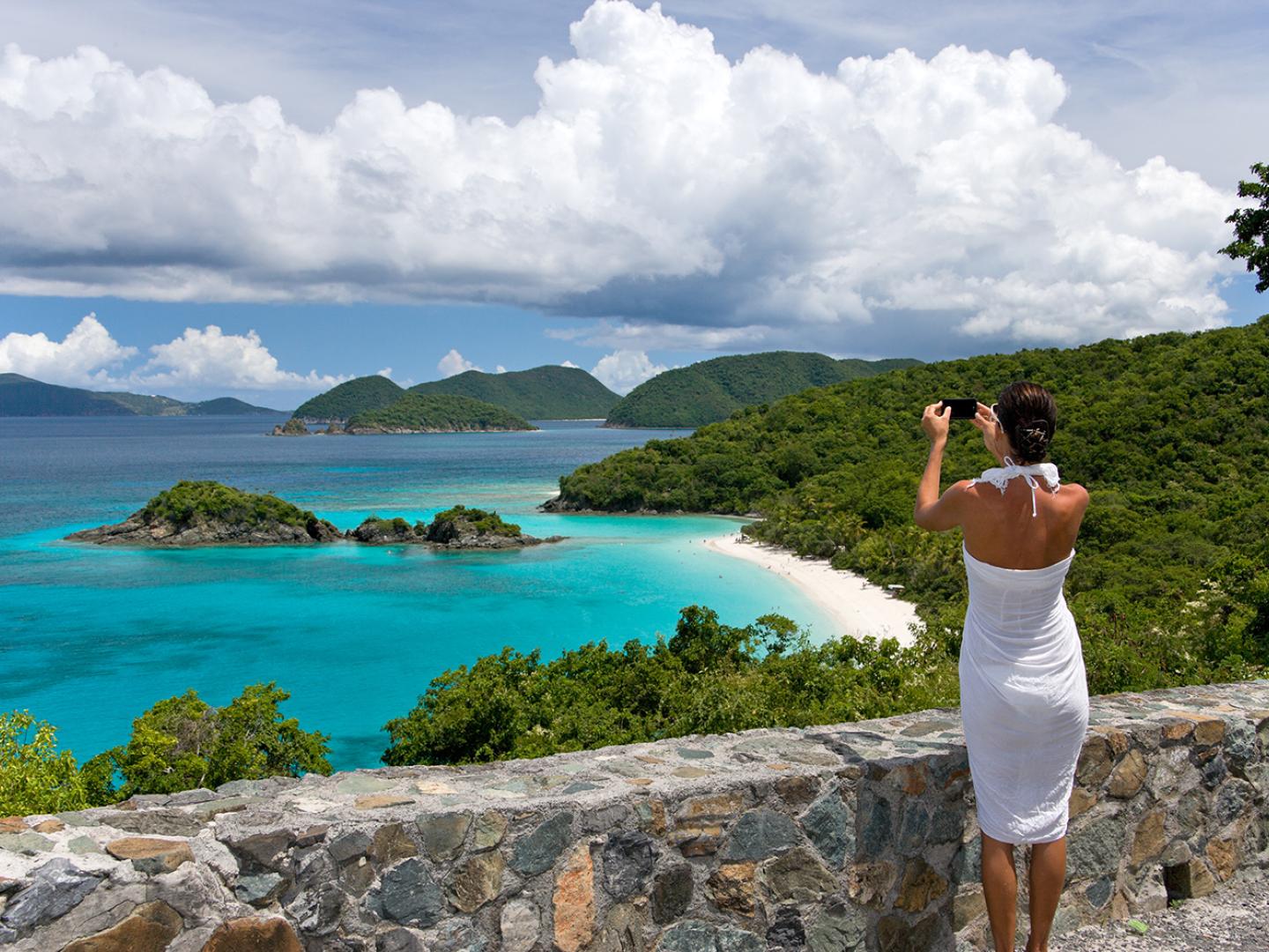 Taking a photo of Trunk Bay in St. John, U.S. Virgin Islands Taking a photo of Trunk Bay in St. John, U.S. Virgin Islands