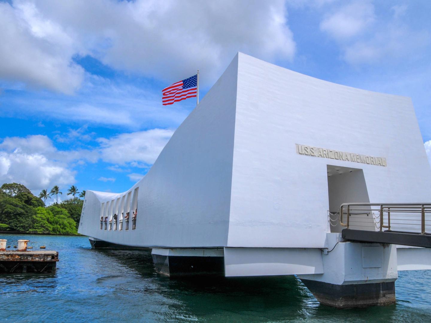 The USS Arizona Memorial at Pearl Harbor The USS Arizona Memorial at Pearl Harbor