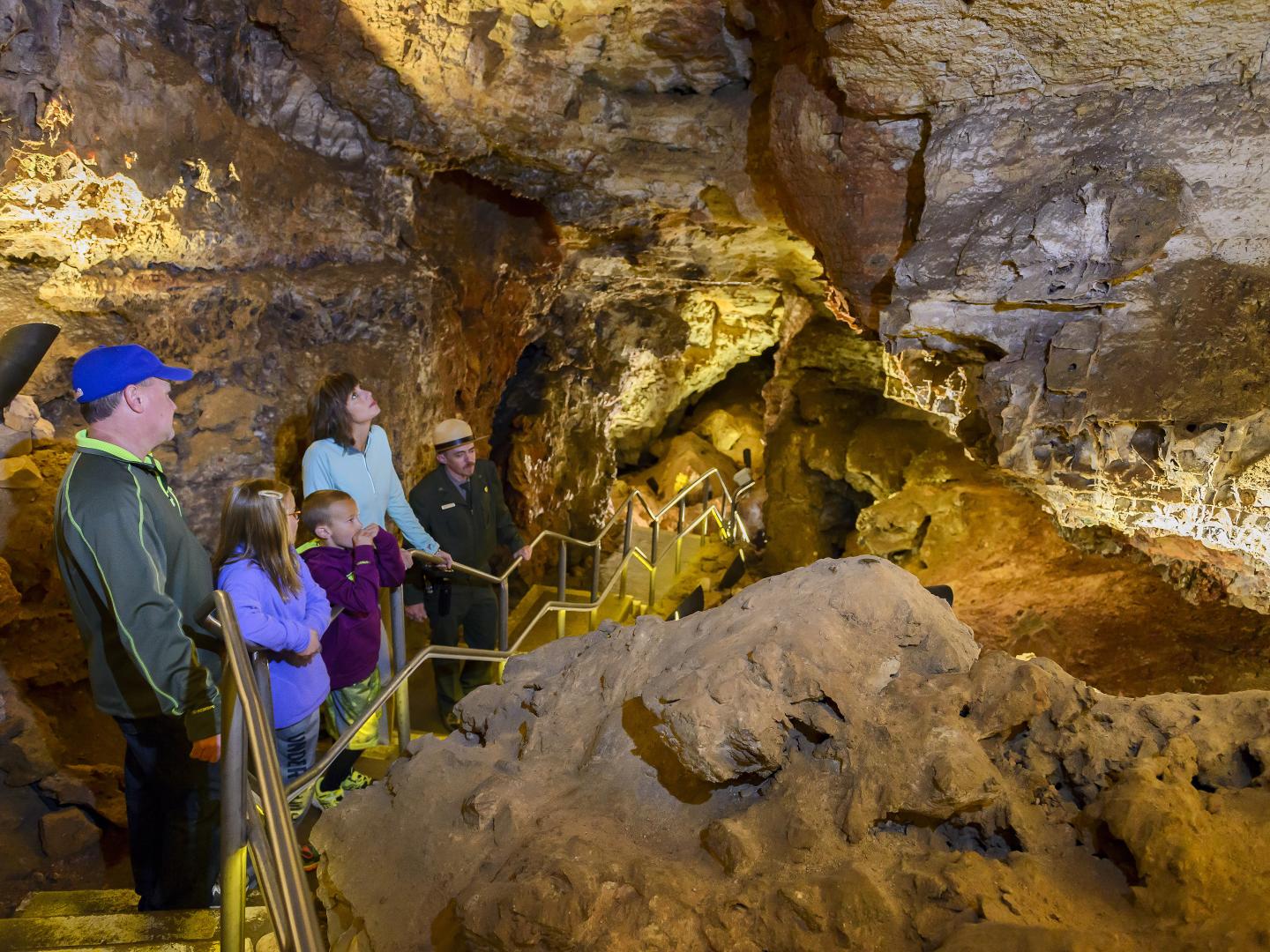 A family touring Wind Cave National Park A family touring Wind Cave National Park