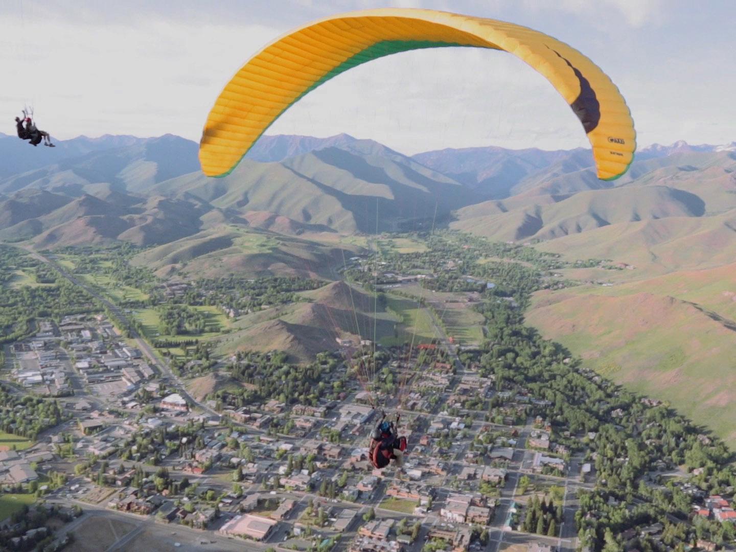 Paragliding over Sun Valley Paragliding over Sun Valley