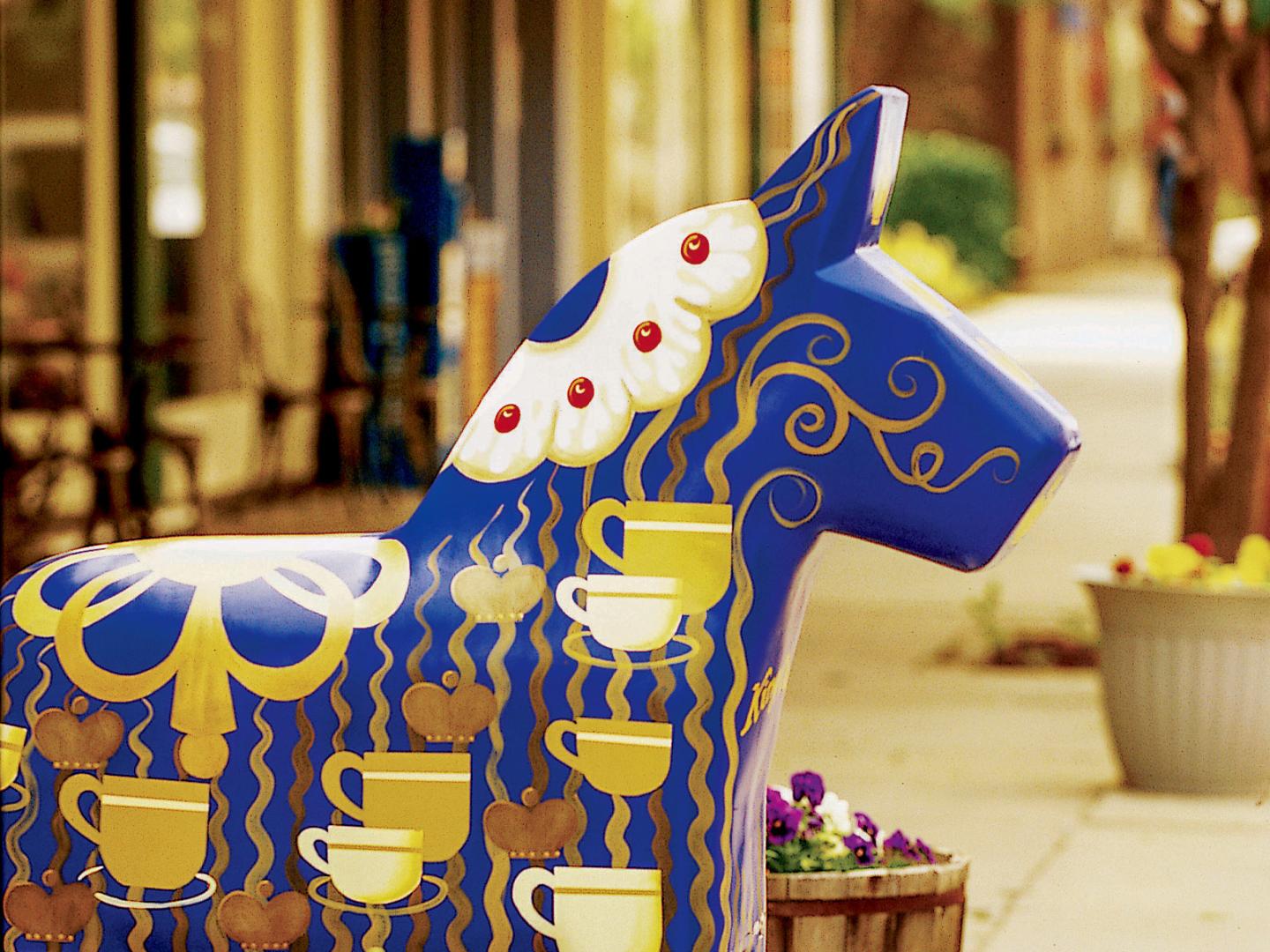 Dala horse, a symbol of Swedish influences in Lindsborg, Kansas Dala horse, a symbol of Swedish influences in Lindsborg, Kansas