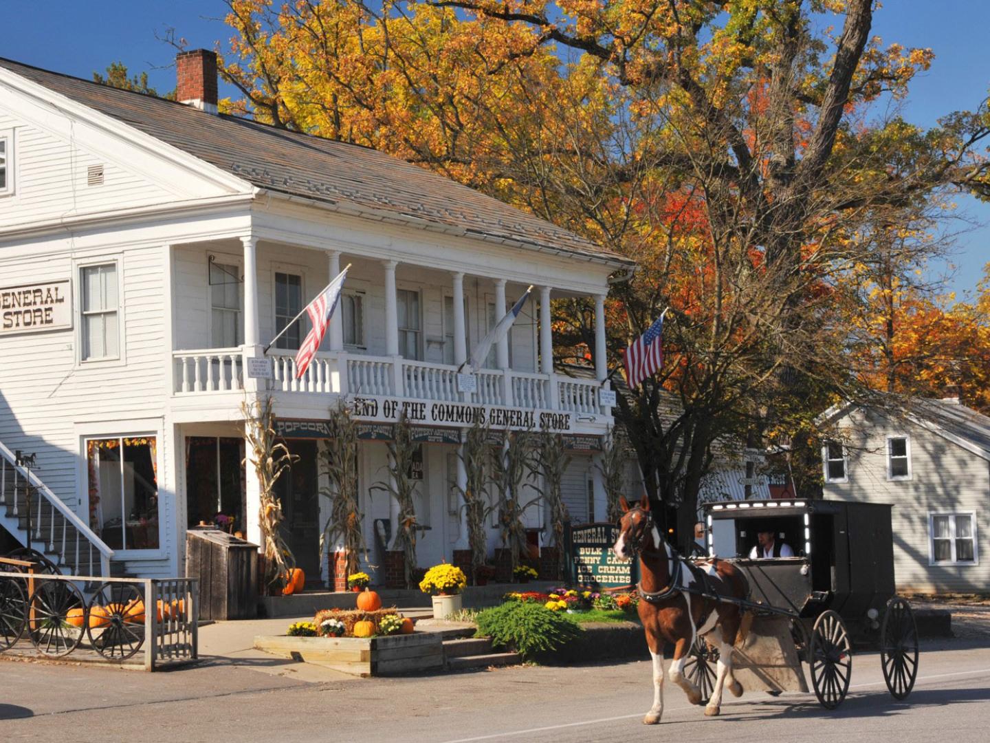 A horse-and-buggy traveling through Ohio’s Amish Country A horse-and-buggy traveling through Ohio’s Amish Country