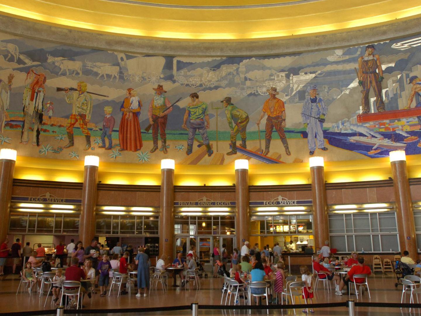 Mural work inside the Cincinnati Museum Center in Ohio Mural work inside the Cincinnati Museum Center in Ohio