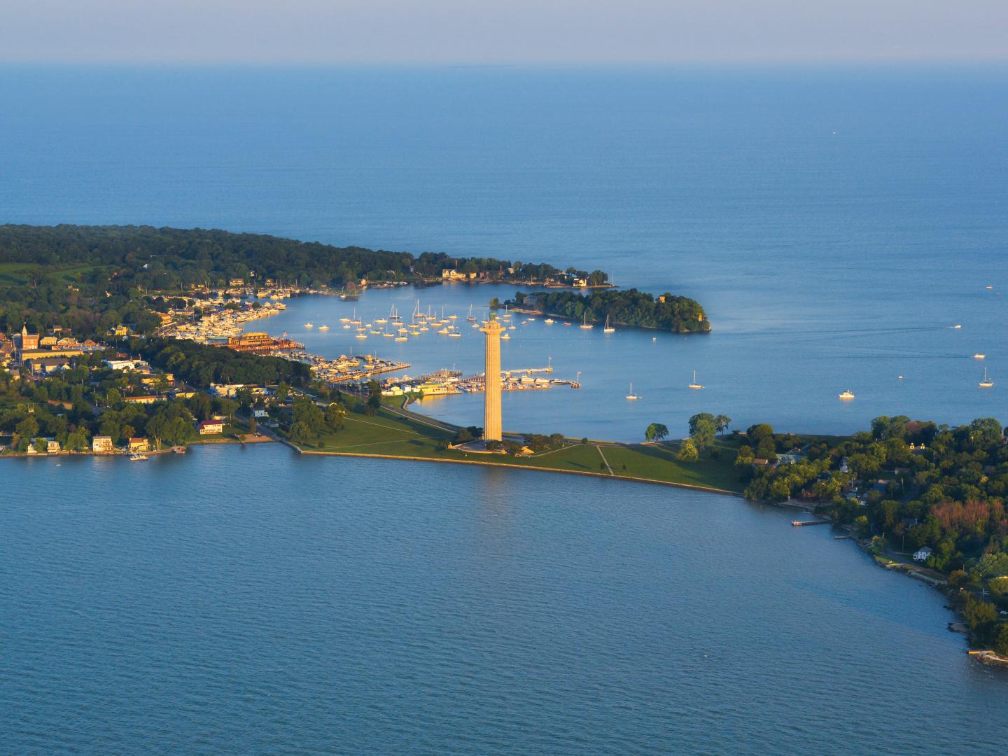 Aerial view of Put-in-Bay off South Bass Island, among Ohio’s Lake Erie Islands Aerial view of Put-in-Bay off South Bass Island, among Ohio’s Lake Erie Islands