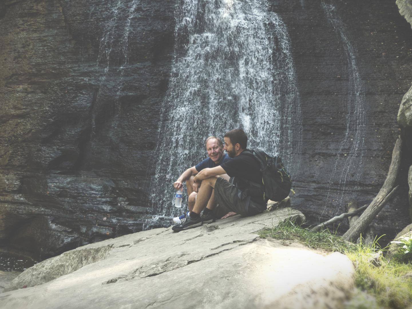 Taking a break from hiking to waterfalls in Cuyahoga Valley National Park Taking a break from hiking to waterfalls in Cuyahoga Valley National Park