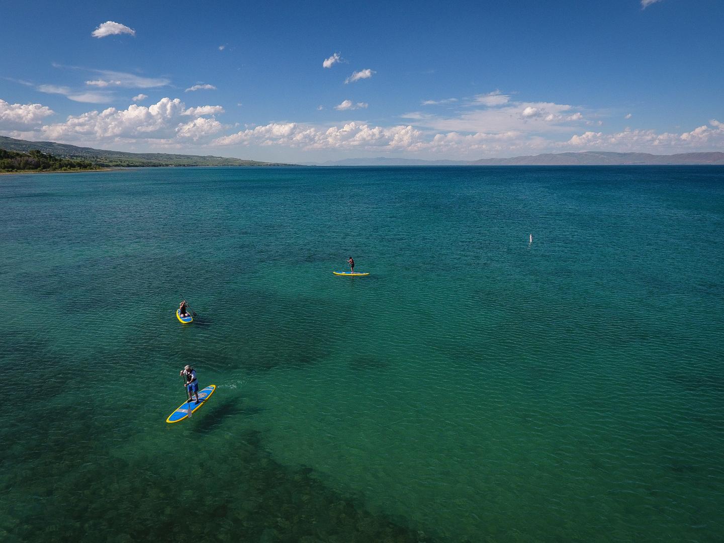Paddleboarding at Bear Lake State Park in Utah Paddleboarding at Bear Lake State Park in Utah