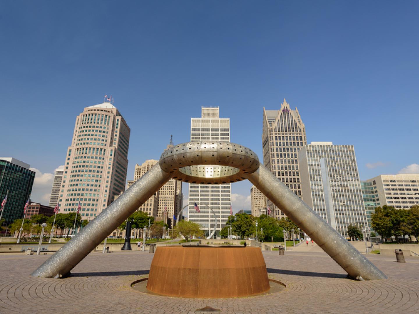 Die Heimat des Movement Festivals – die Hart Plaza in Detroit, Michigan Die Heimat des Movement Festivals – die Hart Plaza in Detroit, Michigan