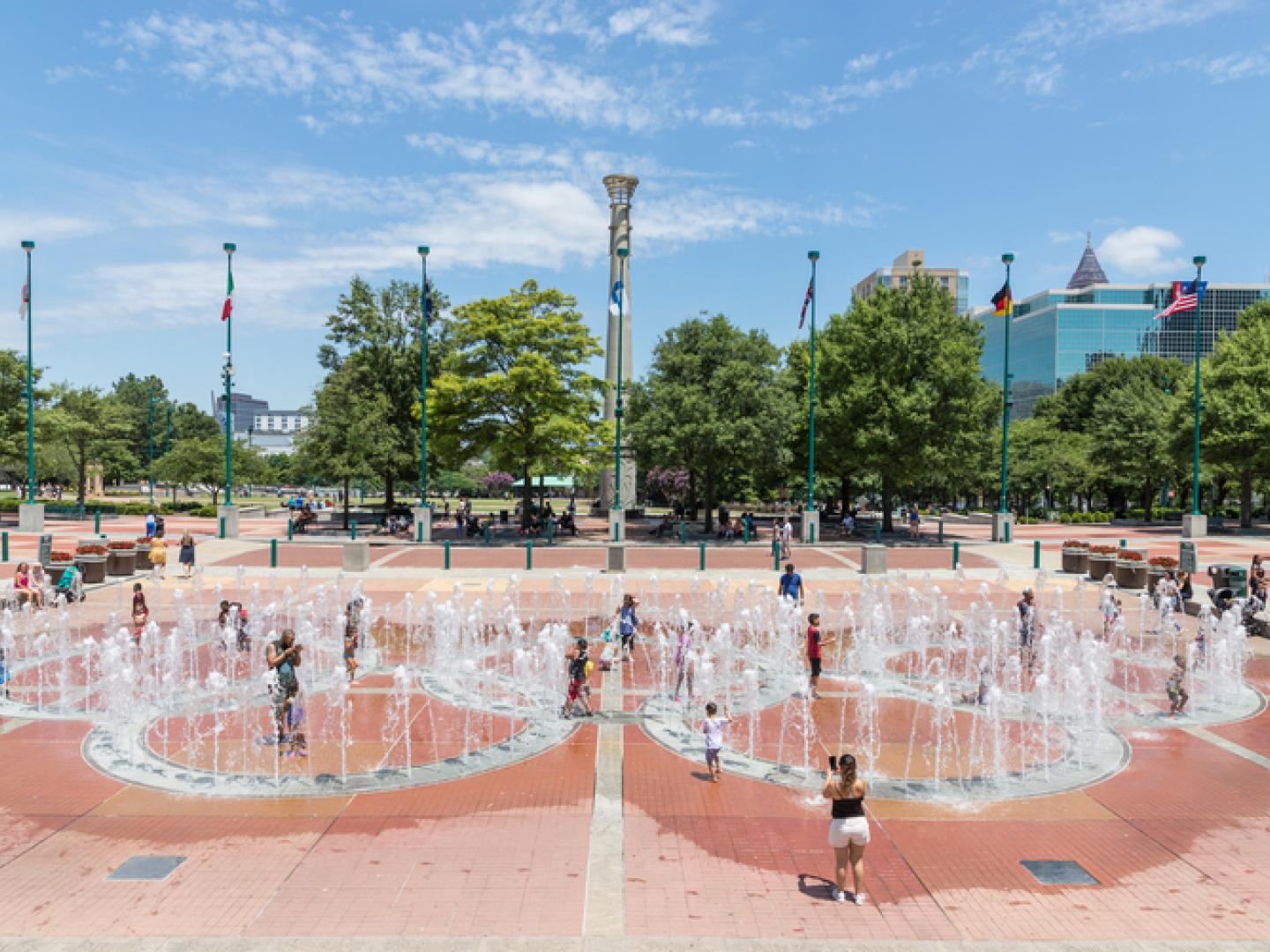 Centennial Olympic Park dans le centre-ville d’Atlanta, Géorgie Centennial Olympic Park dans le centre-ville d’Atlanta, Géorgie
