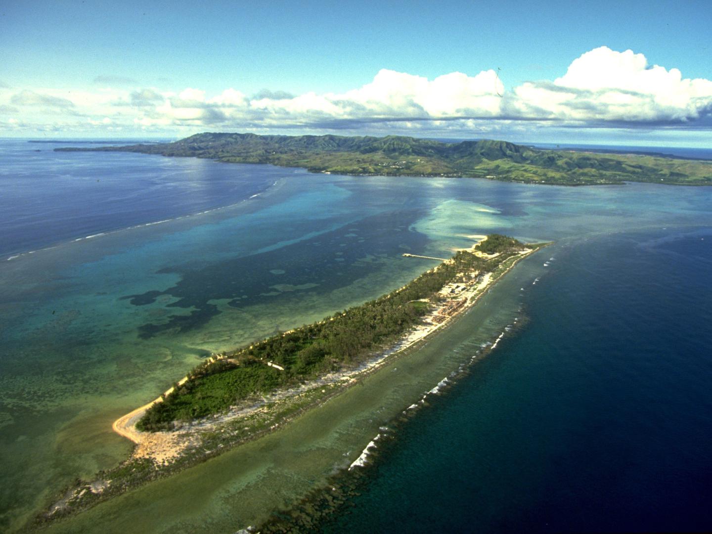 Aerial view of Cocos Island in Guam Aerial view of Cocos Island in Guam