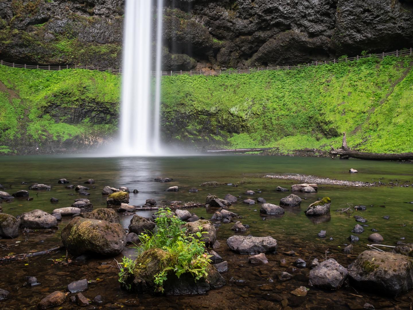 The base of one of the falls in Silver Falls State Park, Oregon The base of one of the falls in Silver Falls State Park, Oregon