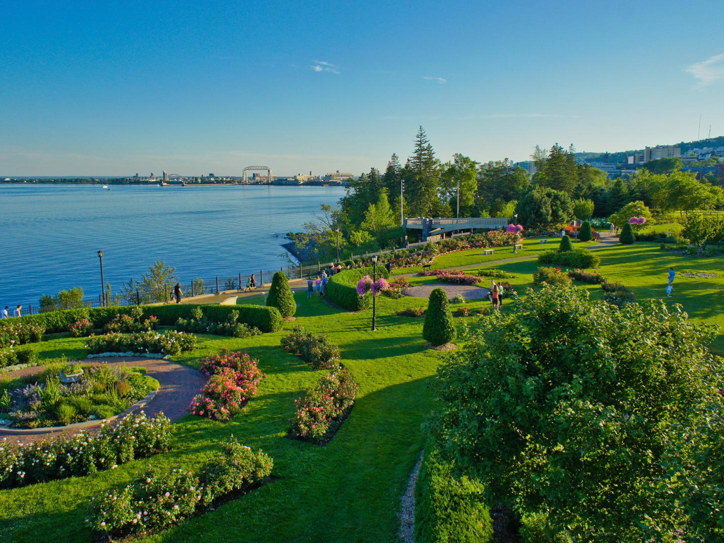 The Duluth Rose Garden, overlooking Lake Superior, in Minnesota The Duluth Rose Garden, overlooking Lake Superior, in Minnesota