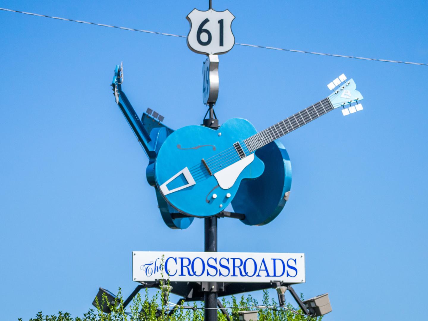 « The Crossroads », carrefour emblématique de Clarksdale, dans le Mississippi « The Crossroads », carrefour emblématique de Clarksdale, dans le Mississippi