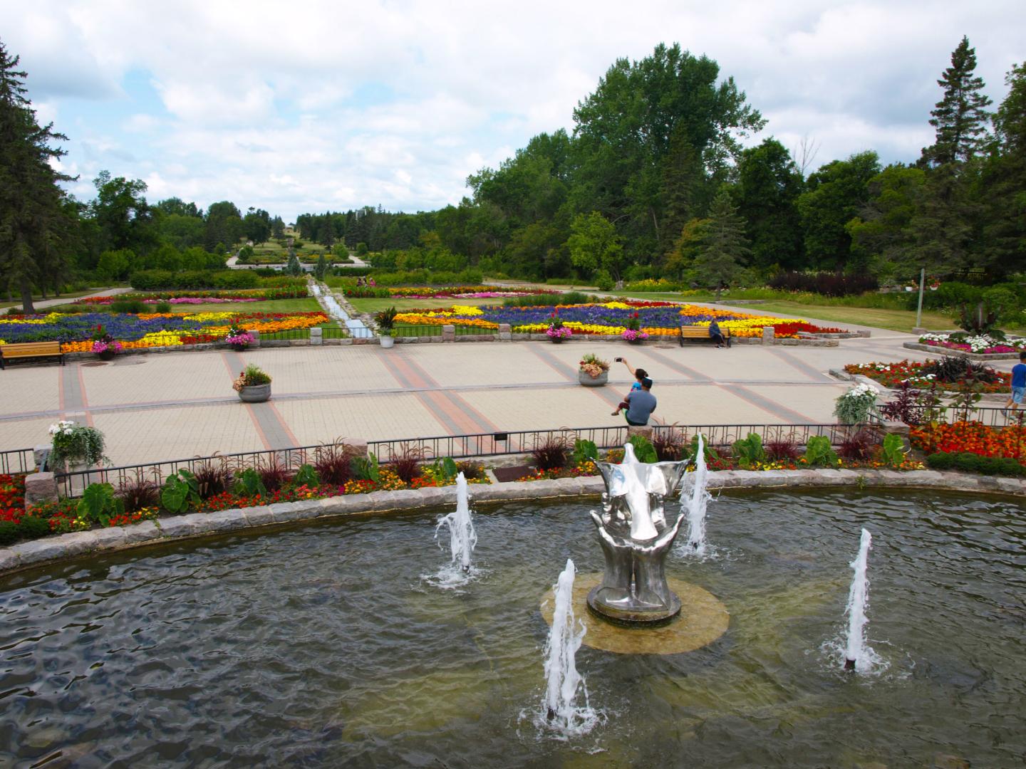 Visitors taking a selfie at International Peace Garden in North Dakota Visitors taking a selfie at International Peace Garden in North Dakota