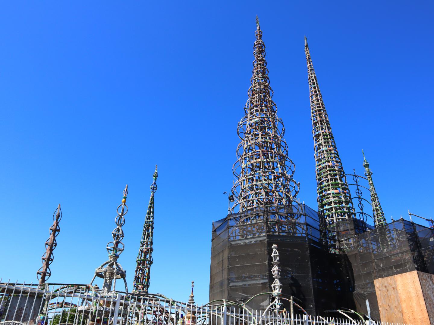 Les sculptures de Watts Towers à Los Angeles, en Californie Les sculptures de Watts Towers à Los Angeles, en Californie