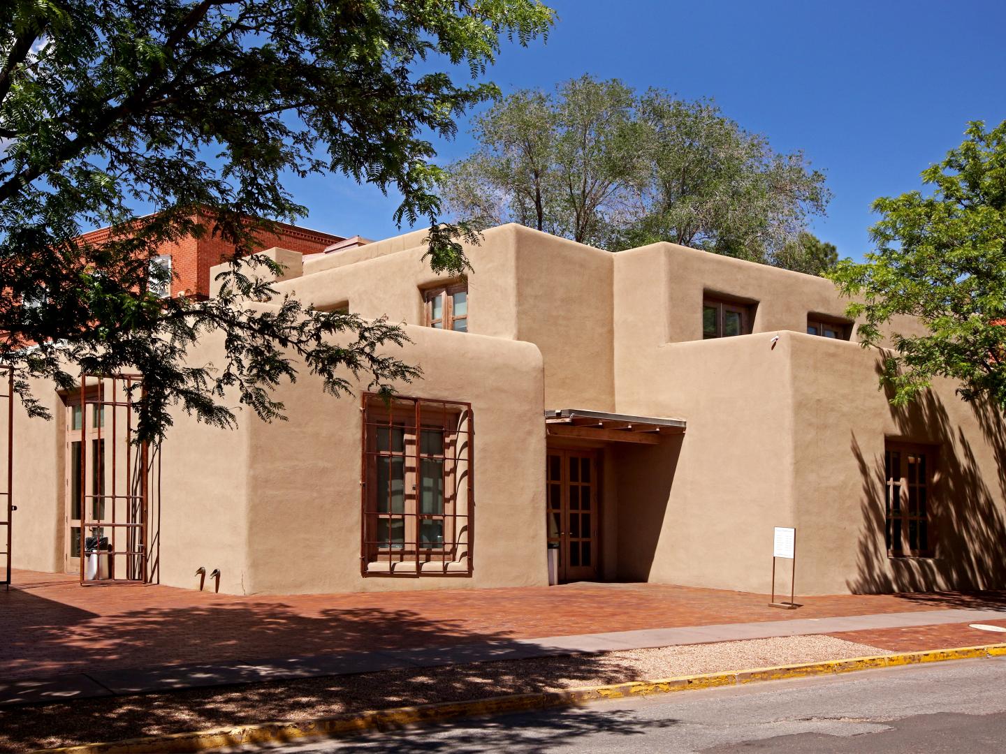 Exterior of the Georgia O’Keeffe Museum in Santa Fe, New Mexico Exterior of the Georgia O’Keeffe Museum in Santa Fe, New Mexico