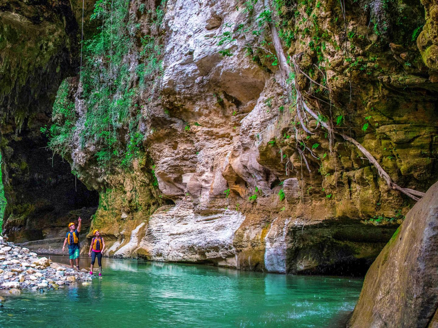 On a canyoning tour in Canon de Tanama, Puerto Rico On a canyoning tour in Canon de Tanama, Puerto Rico