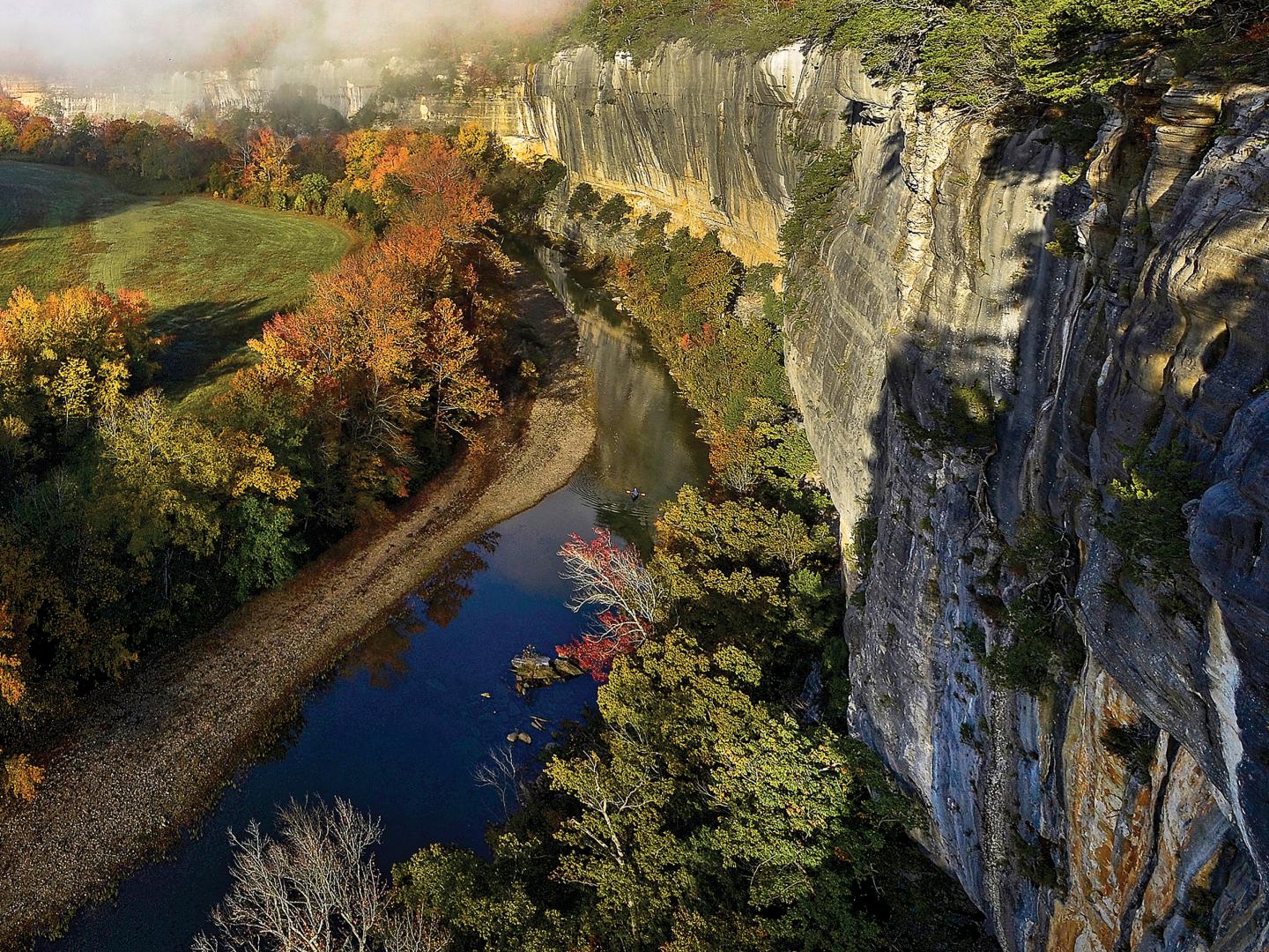 Aerial view of the Buffalo National River in Arkansas Aerial view of the Buffalo National River in Arkansas