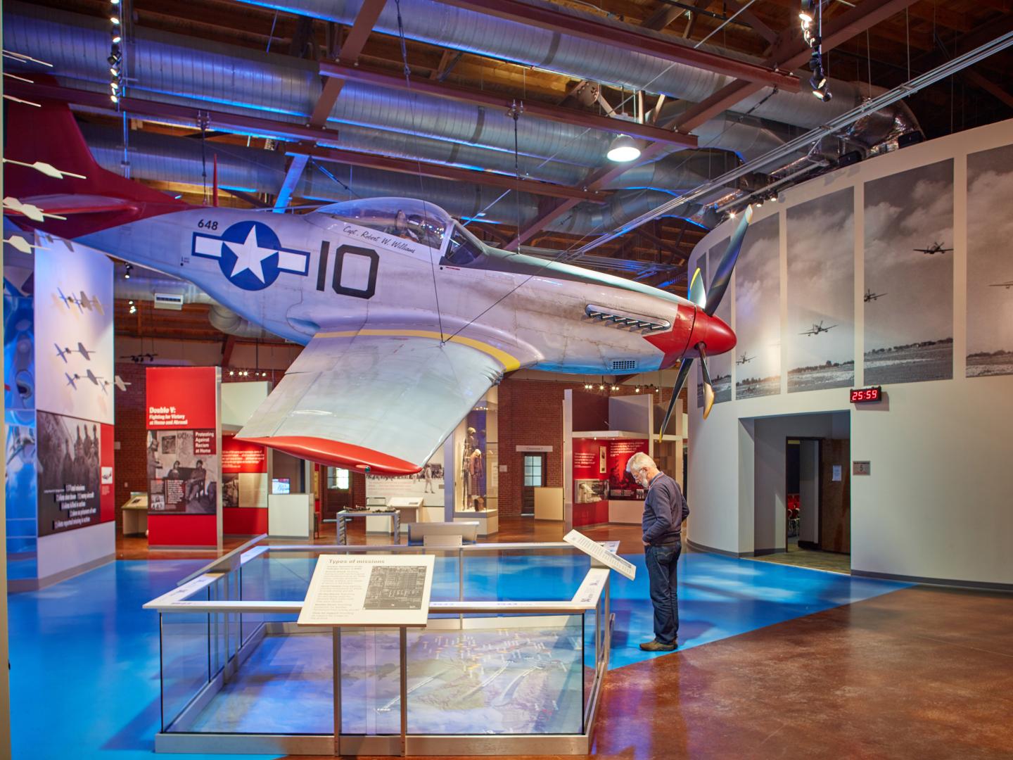 Viewing an exhibit at the Tuskegee Airmen National Historic Site in Alabama Viewing an exhibit at the Tuskegee Airmen National Historic Site in Alabama