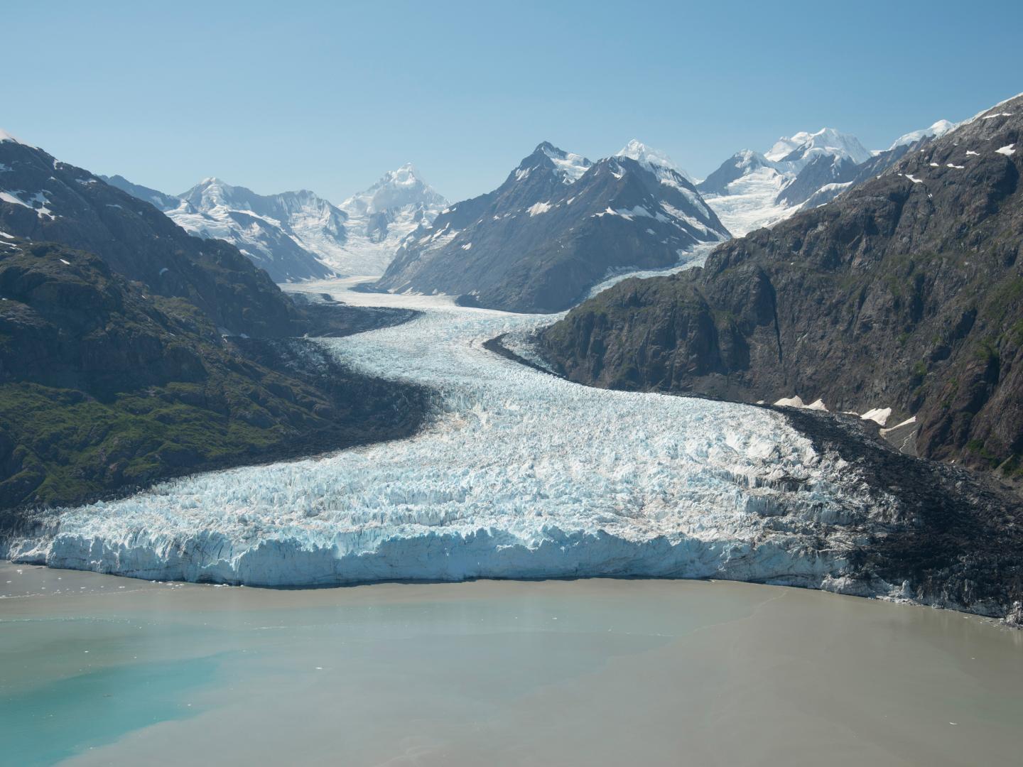 A glacier meets the sea at Glacier Bay National Park A glacier meets the sea at Glacier Bay National Park