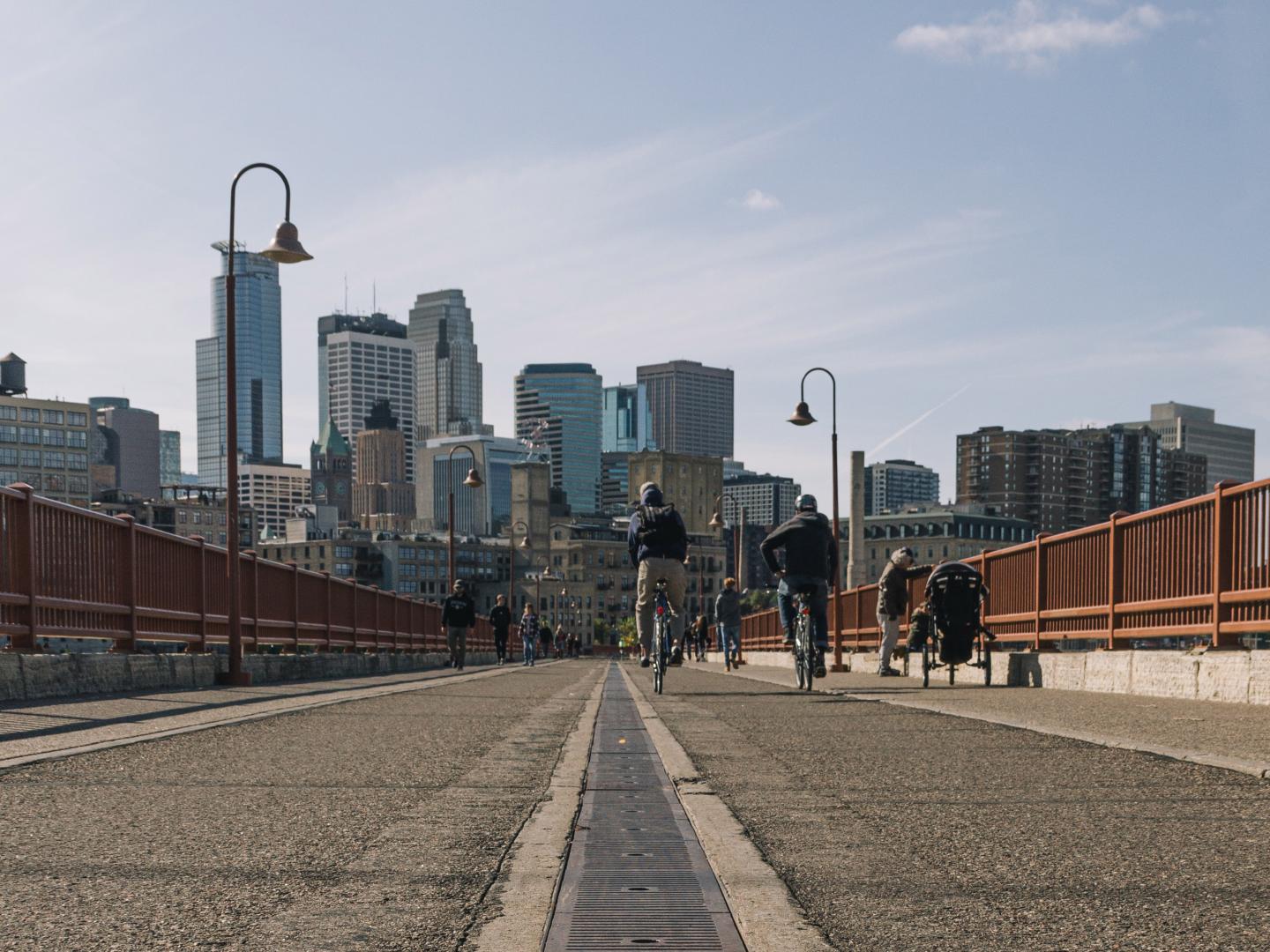 The Stone Arch Bridge in Minneapolis, Minnesota The Stone Arch Bridge in Minneapolis, Minnesota