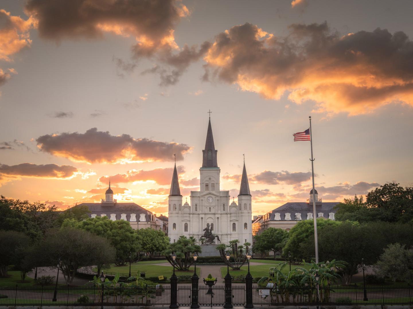 A dusky scene at the St. Louis Cathedral in New Orleans, Louisiana A dusky scene at the St. Louis Cathedral in New Orleans, Louisiana