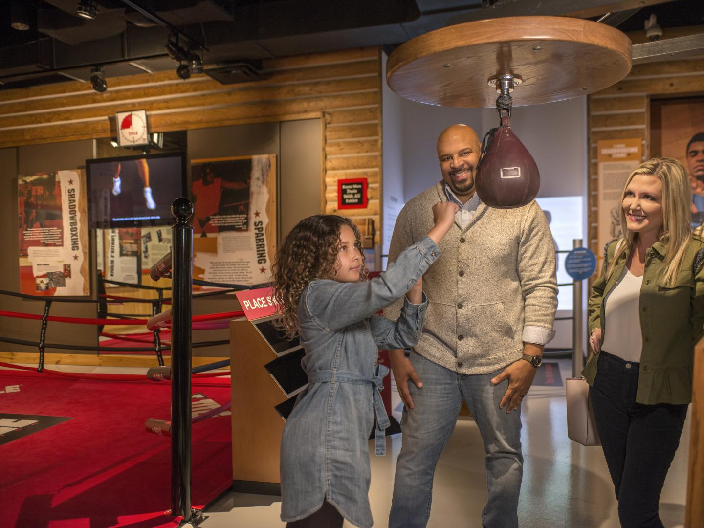 Exploring interactive exhibits at the Muhammad Ali Center in Louisville, Kentucky Exploring interactive exhibits at the Muhammad Ali Center in Louisville, Kentucky
