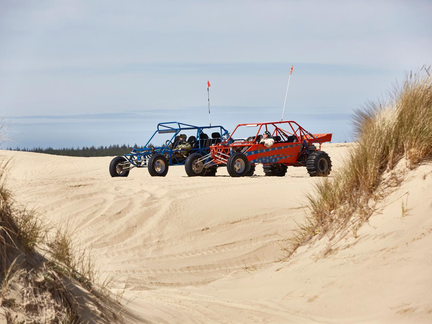 Exploring Oregon Dunes National Recreation Area near North Bend, Oregon, on a dune buggy Exploring Oregon Dunes National Recreation Area near North Bend, Oregon, on a dune buggy