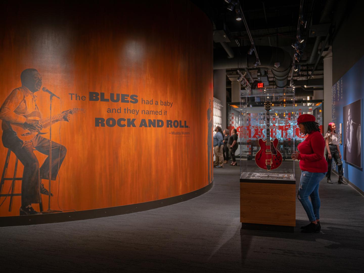 Viewing exhibits at the National Blues Museum in St. Louis, Missouri Viewing exhibits at the National Blues Museum in St. Louis, Missouri