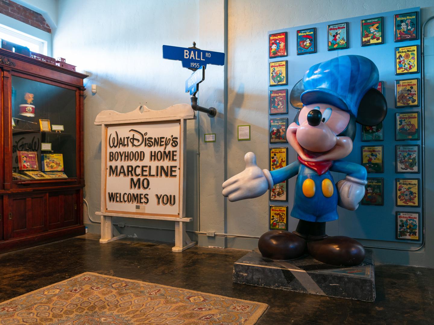 Exhibits inside the Walt Disney Hometown Museum in Marceline, Missouri Exhibits inside the Walt Disney Hometown Museum in Marceline, Missouri
