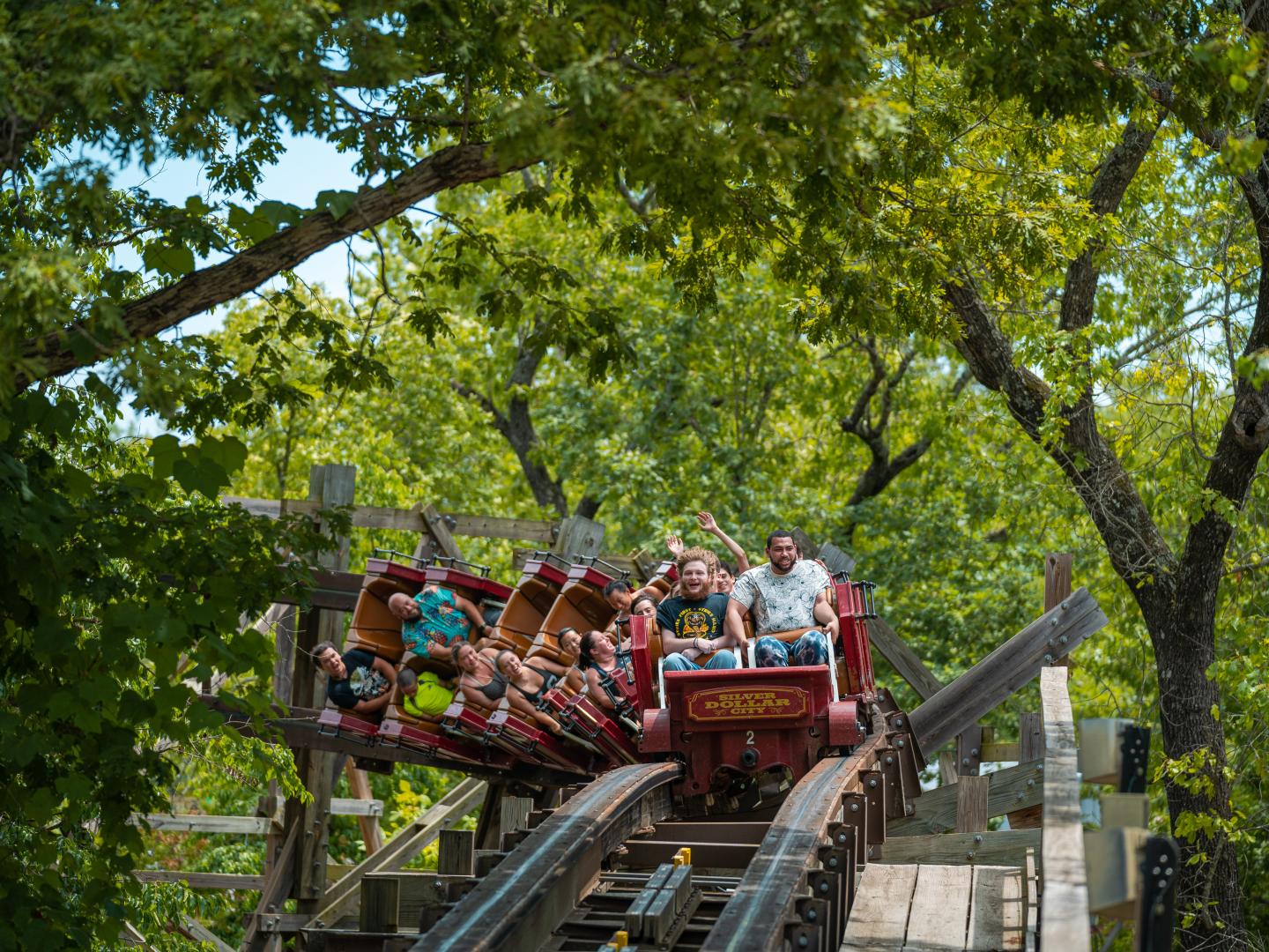 Family-friendly roller coaster at Silver Dollar City in Branson, Missouri Family-friendly roller coaster at Silver Dollar City in Branson, Missouri