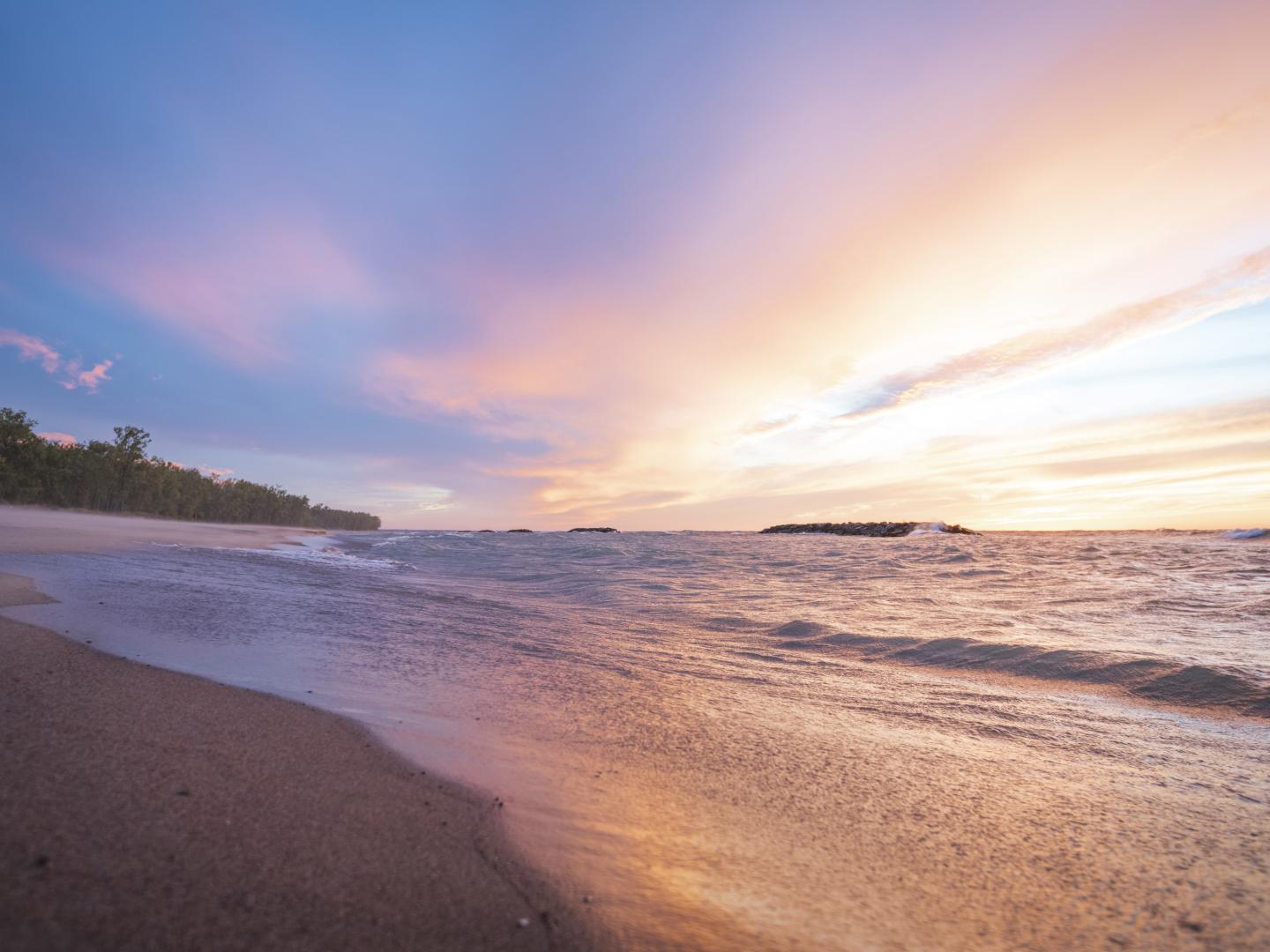 Scenic beach views of Lake Erie at Presque Isle State Park Scenic beach views of Lake Erie at Presque Isle State Park