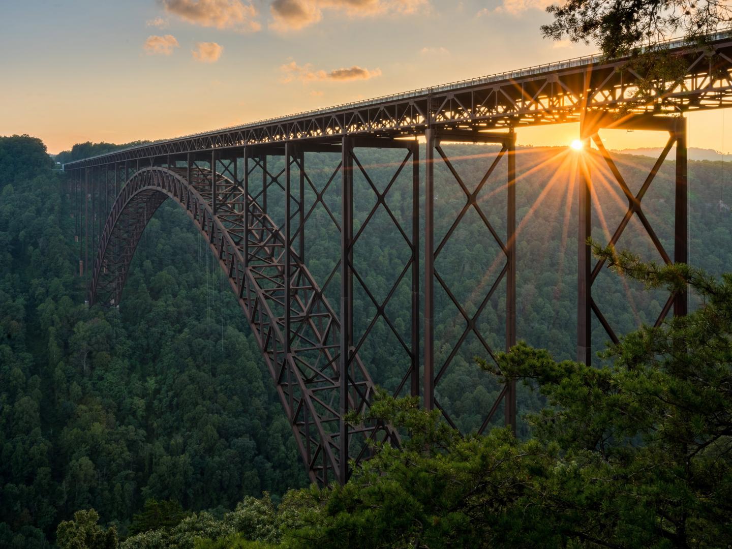 El New River Gorge Bridge en Virginia-Occidental El New River Gorge Bridge en Virginia-Occidental