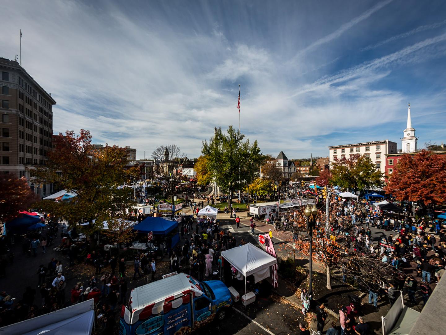 Vue aérienne du BaconFest dans la Lehigh Valley, Pennsylvanie Vue aérienne du BaconFest dans la Lehigh Valley, Pennsylvanie