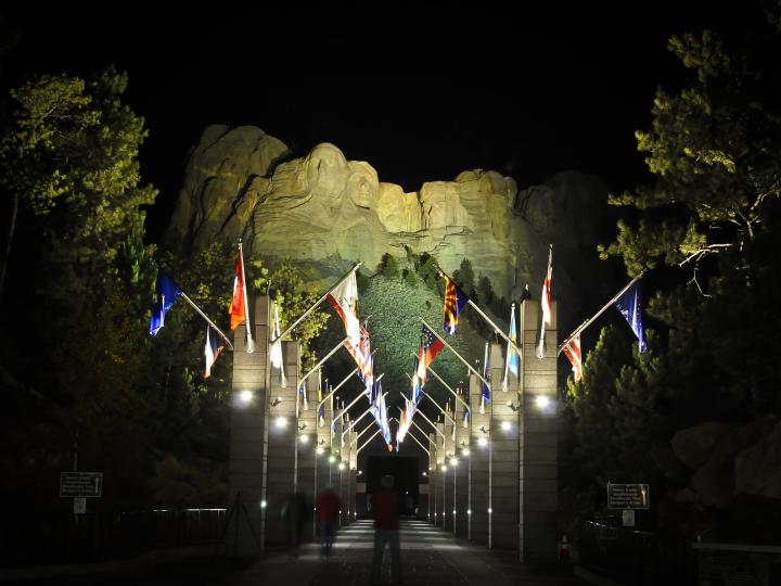 Illuminating the famous faces on Mount Rushmore for nighttime viewing