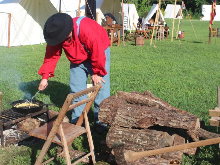 Living history re-enactment during Old Settler's Days Living history re-enactment during Old Settler's Days